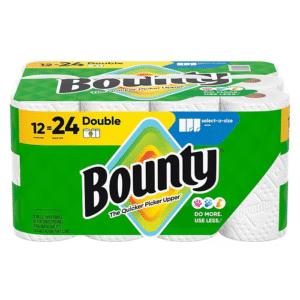 Bounty Paper Towels White, 12 Double Rolls, 82 sheets
