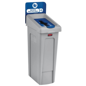 Slim Jim Mixed Recycling Station 23 Gal, Blue, 1-Stream