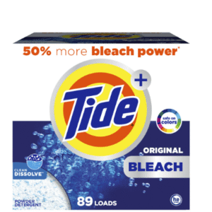 Tide Powder Detergent w/ Bleach Original Scent, 129 oz, 89 Loads