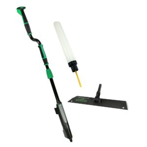 Microfiber Floor Cleaning Kit Black, S-curve Pole & Dispensing