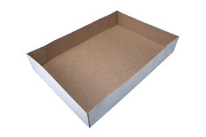 16.75" x 11.63" x 2.75" Donut Tray White/Kraft, Paperboard, Automatic