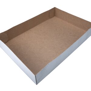 16.75" x 11.63" x 2.75" Donut Tray White/Kraft, Paperboard, Automatic