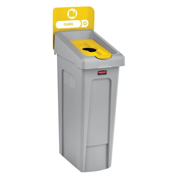 Slim Jim Cans Recycling Station 23 Gal, Yellow, 1-Stream