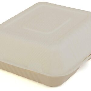 ChampWare Molded Fiber Clamshell White, 8" X 8", 3 Section