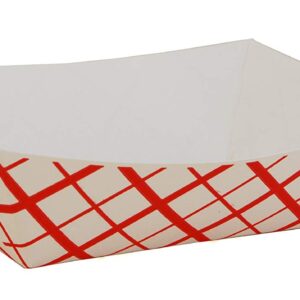 Southland #100 Paperboard Food Tray Red Check 1 lb. Capacity