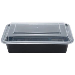 8x6x2 Microwaveable  Container Black Base  Combo Pack