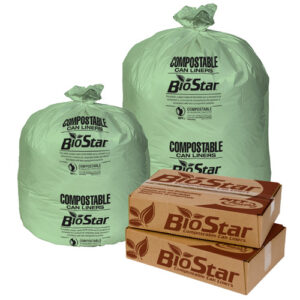 33x39 Green Bio Star Compostable Can Liner 1 Mil