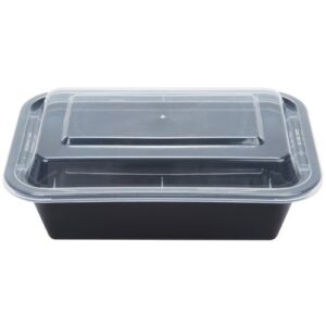 7x5x2 Microwaveable  Container Black Base  Combo Pack 24 oz