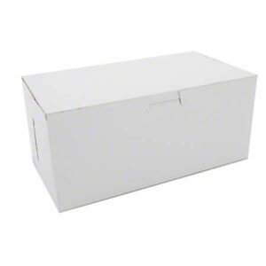 9" X 5" X 4" Bakery Box White, Non-Window, Lock-Corner