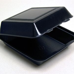Two Tab Conventional Foam Container Black 3 Comp. 9.13" x 9" x 3.25"