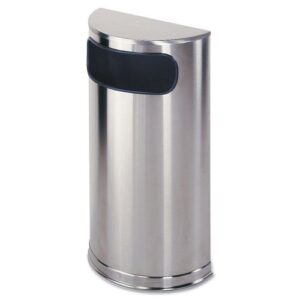 Half Round Waste Container Stainless Steel, 9 Gallon / 34.1L