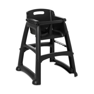 Sturdy Chair High Chair w/ Wheels Black