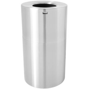 Atrium Open Top Waste Container Satin Aluminum, 21 Gallon / 79.5L