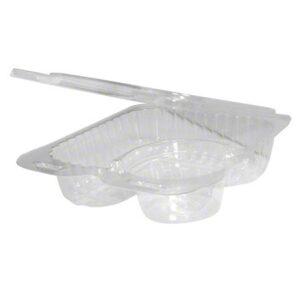 2 Pocket Dipping Container Clear 2 oz Cup 5.25" x 5.75" x 1.5"
