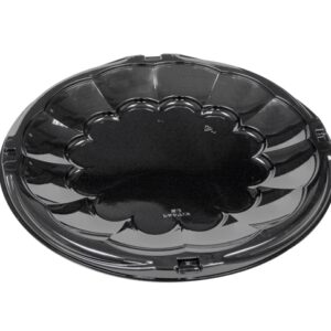 12" Black Plastic Flat Tray