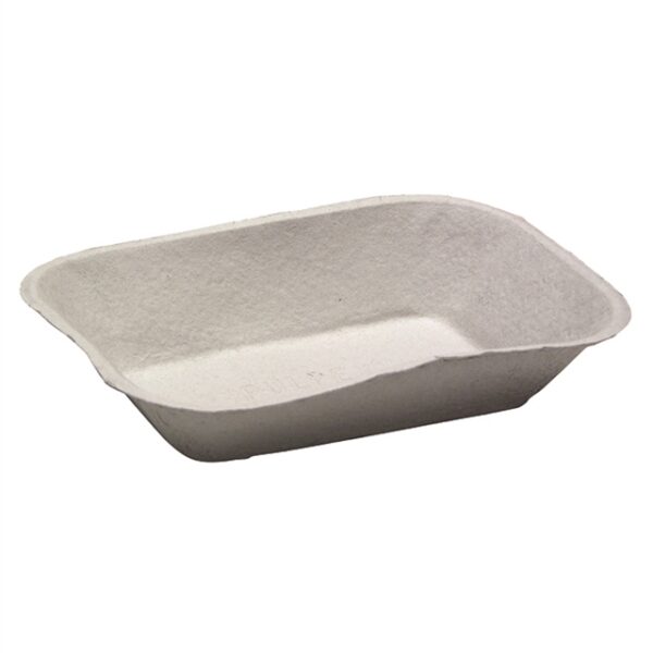 #300 Natural Pulpex Food Tray 9-1/8x6-7/8x1-3/4