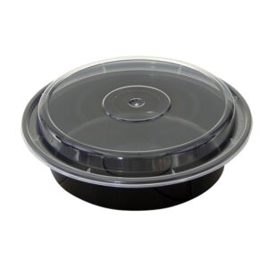24oz Round VERSAtainer Black Base w/Clear Lid
