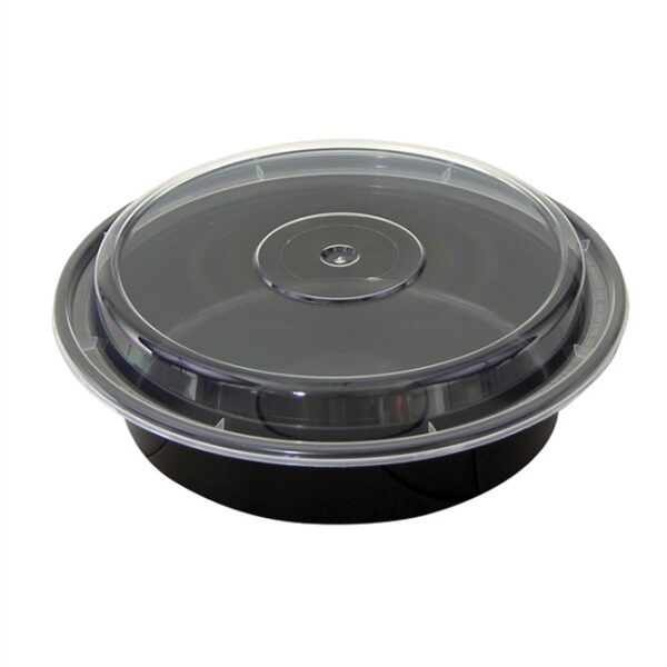 24oz Round VERSAtainer Black Base w/Clear Lid