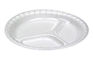 10.25" 3-Compartment Plate Non-Laminated Foam