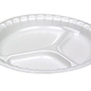 10.25" 3-Compartment Plate Non-Laminated Foam