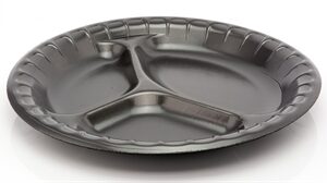 10.25" Black Laminated Plate 3 Compartment