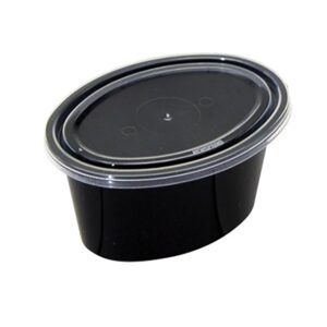 2oz Black Ellipso Portion Cup w/clear lid