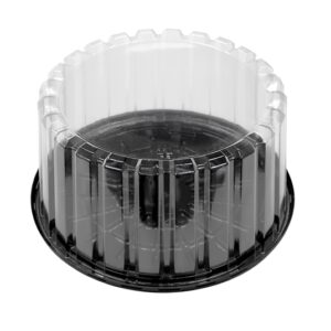 9" Cake Container w/5-1/4" Dome Black Base Clear Dome