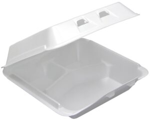 9.5x10.5x3 3Compartment Foam Hinged Container
