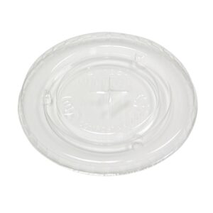 PLA Clear Flat Lid w/Straw Slot Earthchoice