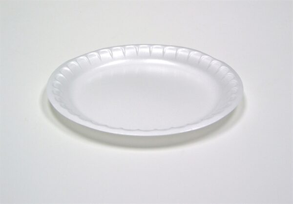 Placesetter Round Foam Plate Satin Non-Laminated White 7"