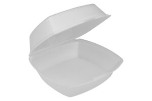 6x6x3 White Foam Hinged Container