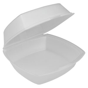 6x6x3 White Foam Hinged Container