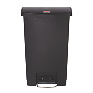 Slim Jim Step-On Resin Container Black, 13 Gallon / 49L, Front Step