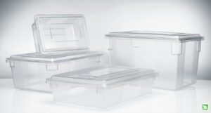 Food Storage Tote Box Clear, 3.5 Gallon, 18" X 12" X 6"