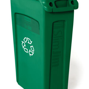 Slim Jim Vented Recycling Container Green, 23 Gallon / 87.1 Liter