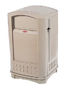 Plaza Waste Container Beige, 50 Gallon / 189.3 Liter