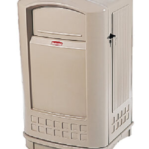 Plaza Waste Container Beige, 50 Gallon / 189.3 Liter