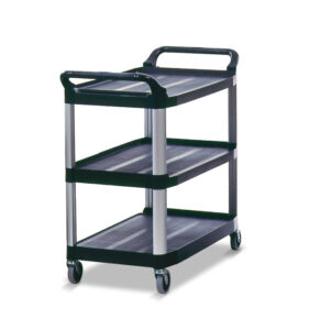 Xtra 3 Shelf Utility Cart Black Open-Sided