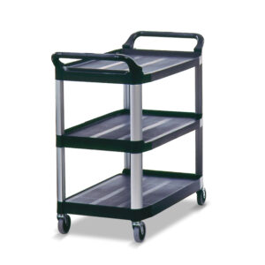 Xtra 3 Shelf Utility Cart Black Open-Sided
