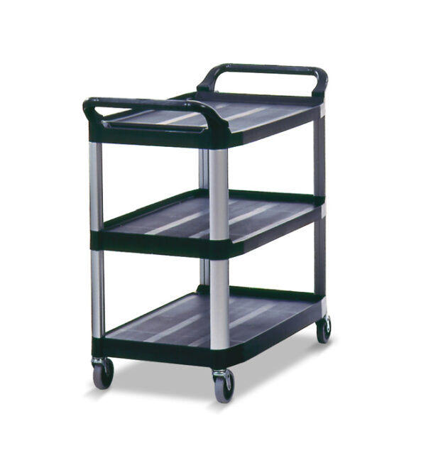 Xtra 3 Shelf Utility Cart Black Open-Sided