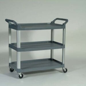 Xtra 3 Shelf Utility Cart Gray, Open-Sided