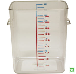 Space Saving Food Storage Container Clear, 12 Quart / 11.4 Liter Square