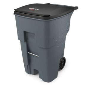 Brute Rollout Waste Container Gray, 95 Gallon / 360 Liter, w/ Lid