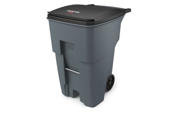 Brute Rollout Waste Container Gray, 95 Gallon / 360 Liter, w/ Lid