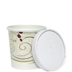 Container Paper 16 oz W/ Paper Vented Lid Symphony
