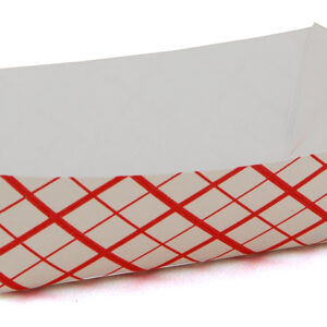 Southland #25 Paperboard Food Tray Red Check 0.25 lb. Capacity