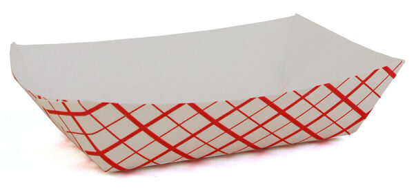 Southland #25 Paperboard Food Tray Red Check 0.25 lb. Capacity