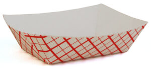 Southland #50 Paperboard Food Tray Red Check 0.5 lb. Capacity