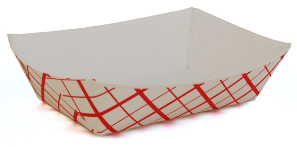 Southland #200 Paperboard Food Tray Red Check 2 lb Capacity