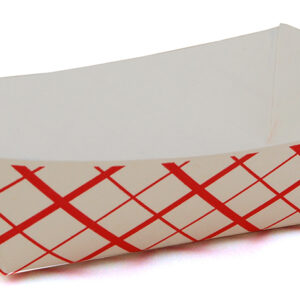 Southland #250 Paperboard Food Tray Red Check 2.5 lb. Capacity